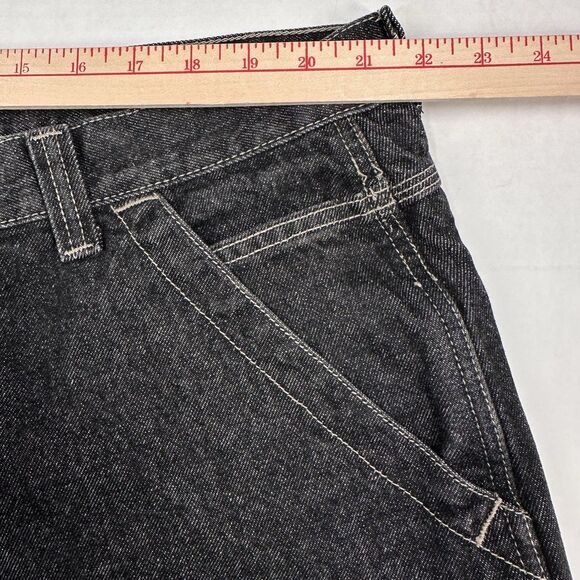 VTG Marithe Francois Girbaud Utility Shorts Mens 44 Black Denim Jorts Y2K - Picture 6 of 8